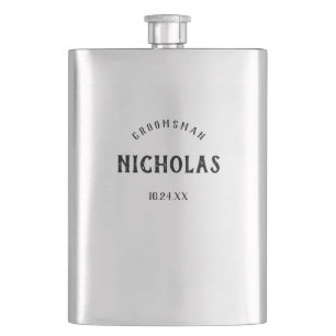 Flasque Cadeau masculin vintage de Groomsman personnalisé