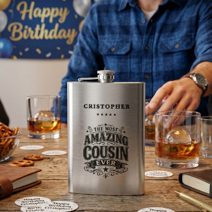 Flasque Cadeau personnalisé pour cousin incroyable