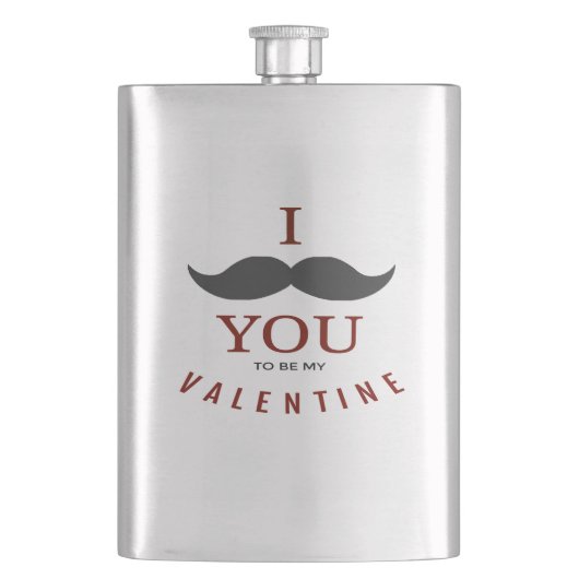 Flasque Cadeaux Valentine Mustache (devant)
