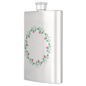 Flasque Cadre rond fleuri avec fleurs roses (Gauche)