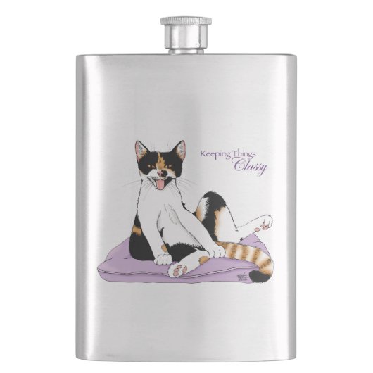 Flasque Calico Chat Classique Funny Chat Violet (devant)