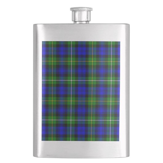 Flasque Campbell tartan bleu vert plaid (devant)