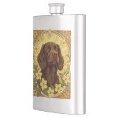 Flasque Caniche Et Fleurs Jaunes De Jasmin (Gauche)