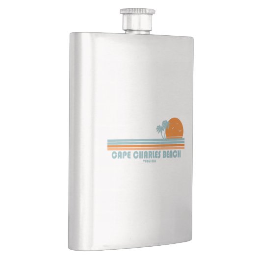 Flasque Cape Charles Beach Virginia Sun Palm Trees (Droite)