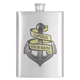 Flasque Capitaine de bateau personnalisable votre Ancre