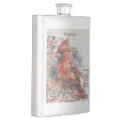 Flasque Cardinal sur Virginia Road Map (Droite)