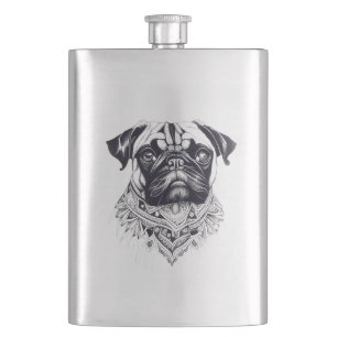 Flasque Carlin Animaux de compagnie Nature Illustration Ar