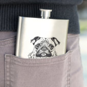 Flasque Carlin Animaux de compagnie Nature Illustration Ar (En situation)