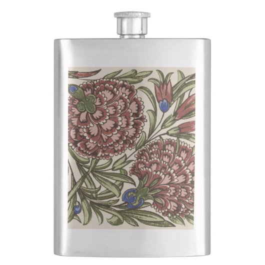 Flasque Carnation Carrelage Fleur Antique Art Rustique (devant)