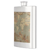 Flasque Carte du monde Antique 1886 Illustré (Gauche)