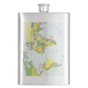 Flasque Carte du monde Atlas Poster Politique : Décoration