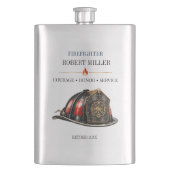 Flasque Casque de retraite de pompier Courage Honneur (devant)