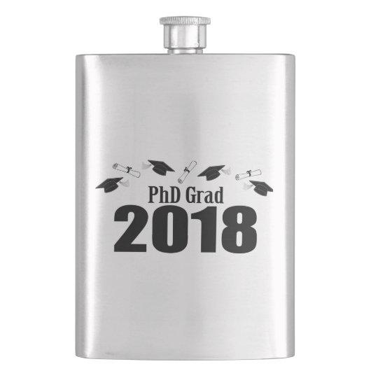 Flasque Casquettes du diplômé 2018 de PhD et diplômes (devant)