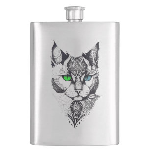 Flasque Cat Animaux Animaux Animaux Illustration Art tatou