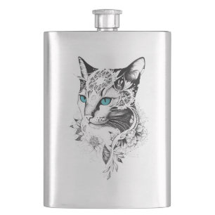 Flasque Cat Animaux Animaux Animaux Illustration Art tatou