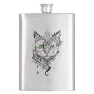 Flasque Cat Animaux Animaux Animaux Illustration Art tatou