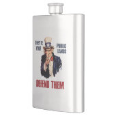 Flasque Ce sont vos terres publiques pour les défendre Onc (Gauche)