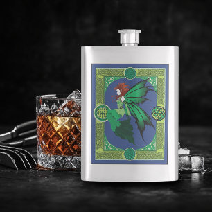 Flasque Celtic Knot Work Green Fairy