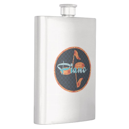 Flasque Cercle Motif Piano Notes (Droite)