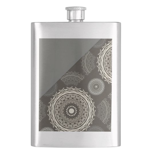Flasque Cercles Gris Argent Abstrait (devant)