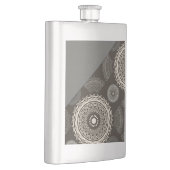 Flasque Cercles Gris Argent Abstrait (Droite)