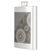 Flasque Cercles Gris Argent Abstrait (Gauche)