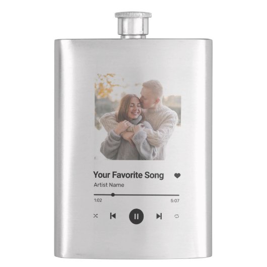 Flasque Chanson Personnalisée Chanson Favorite Chanson Une (devant)