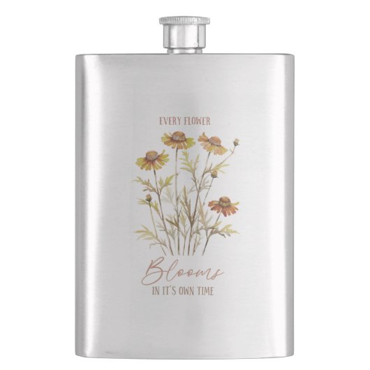 Flasque Chaque fleur fleurit dans son propre temps -Floral (devant)