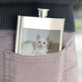Flasque chat blanc | Zazzle_Growshop. (En situation)