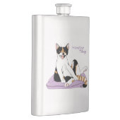 Flasque Chat calicot fantaisiste violet classe  (Droite)