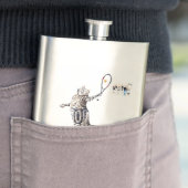 Flasque Chat Jouant Au Tennis (En situation)