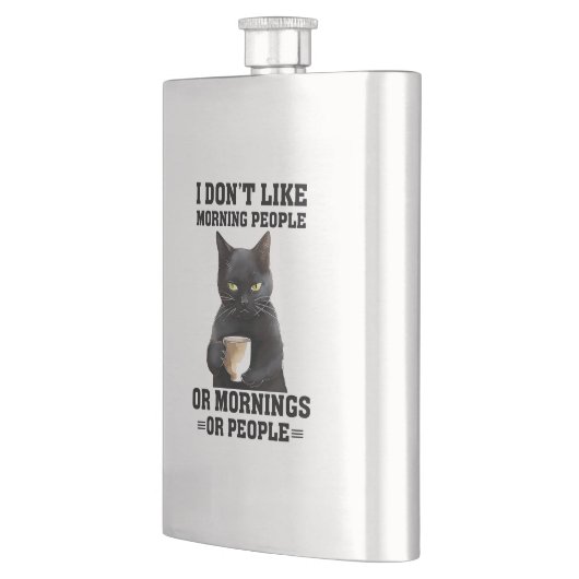 Flasque Chat noir grumeux (Gauche)