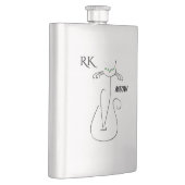 Flasque Chat noir mince Meow Meow Green Eyes Monogramme (Droite)