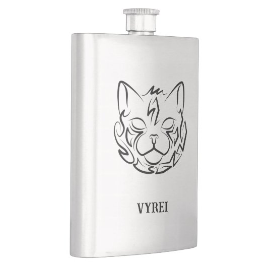 Flasque Chat tribal noir et blanc (Droite)