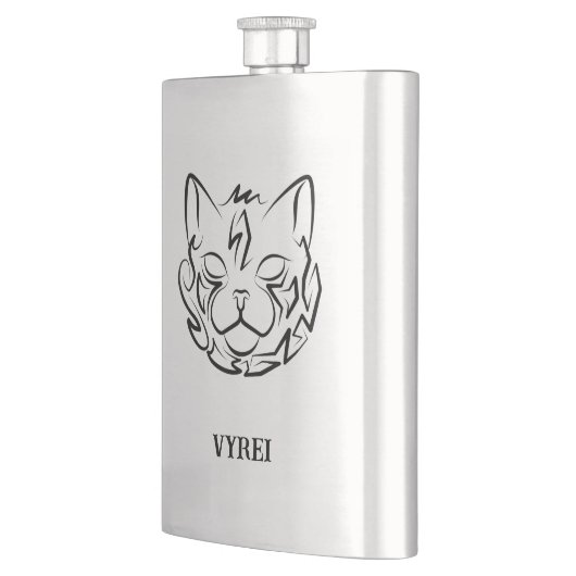 Flasque Chat tribal noir et blanc (Gauche)