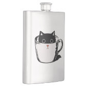 Flasque Chaton noir avec nez rouge caché dans une tasse (Droite)