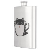 Flasque Chaton noir avec nez rouge caché dans une tasse (Gauche)
