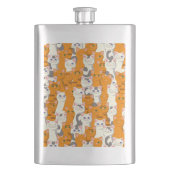 Flasque Chats blancs et gingembre motif yeux verts yeux bl (devant)