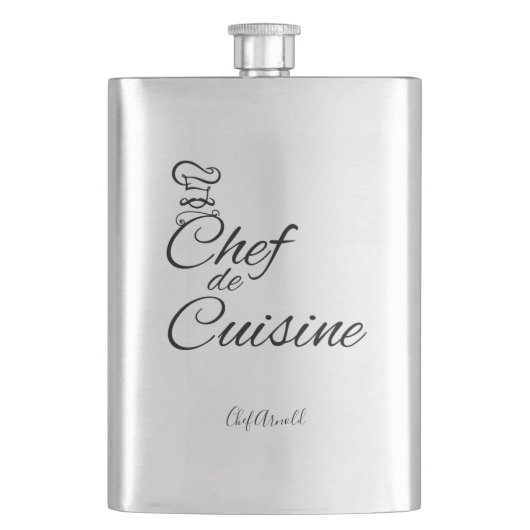 Flasque Chef de Cuisine Nom personnalisable (devant)