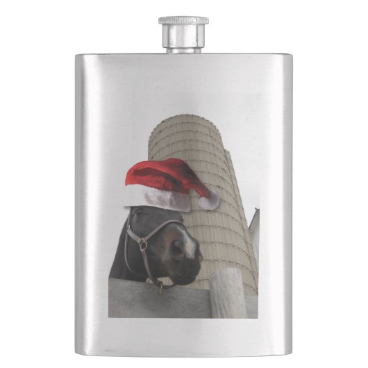 Flasque Cheval avec Santa Hat (devant)