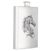 Flasque Cheval Wild Animal Nature Illustration Art tatouag (Droite)