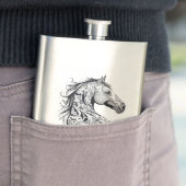 Flasque Cheval Wild Animal Nature Illustration Art tatouag (En situation)