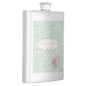 Flasque Chic Elegant Damask, Rose, Message Motivationnel (Droite)