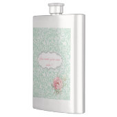 Flasque Chic Elegant Damask, Rose, Message Motivationnel (Gauche)