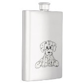 Flasque Chien en dalmate dessin simple noir (Droite)