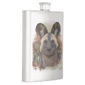 Flasque Chien sauvage africain Abstrait Paint Splatter Fau (Droite)