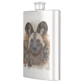 Flasque Chien sauvage africain Abstrait Paint Splatter Fau (Gauche)