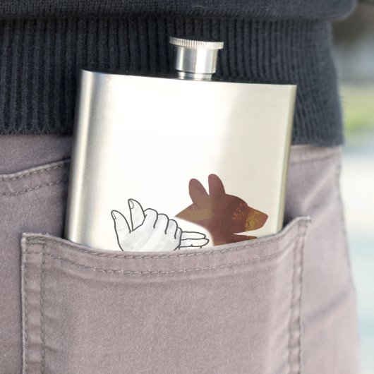 Flasque Chien Silhouette main Brown (En situation)