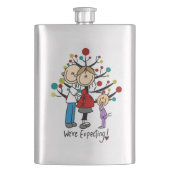 Flasque Chiffres de bâton Fille des parents attendus (devant)