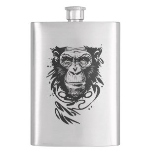 Flasque Chimpanzé Ape Animaux sauvages Nature Illustration